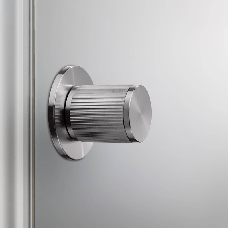 Cylindrical Knob with Round Rosette, Steel