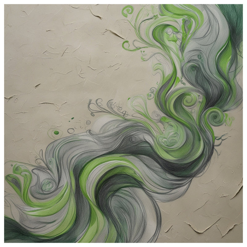 Swirling Green Grey Waves Bath Mat, 24in W x 17in L