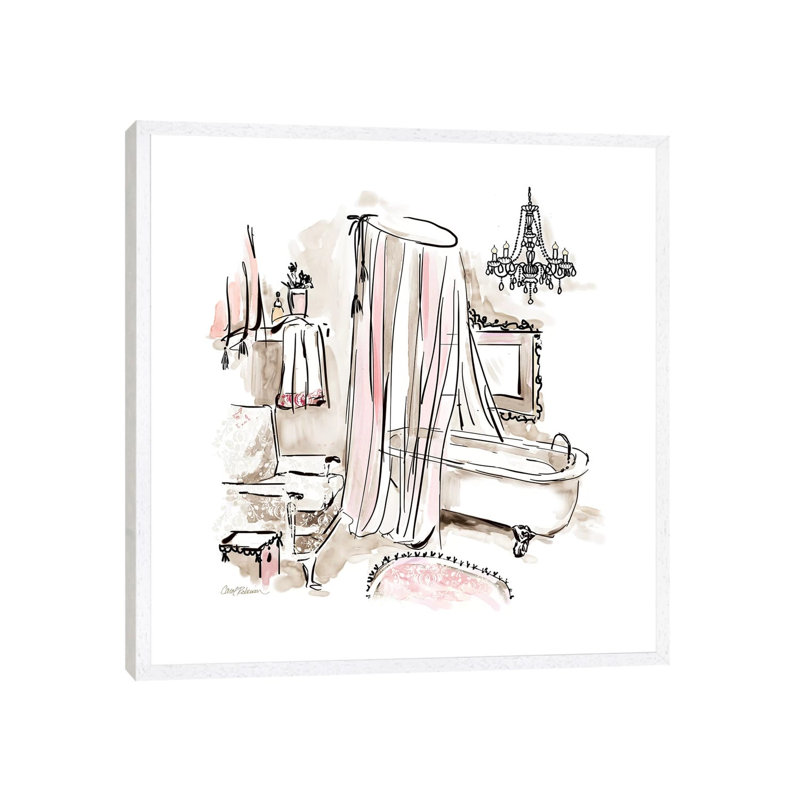 Pink Opulence I by Carol Robinson - Painting on Canvas, White Framed, 93.98 cm H x 93.98 cm W