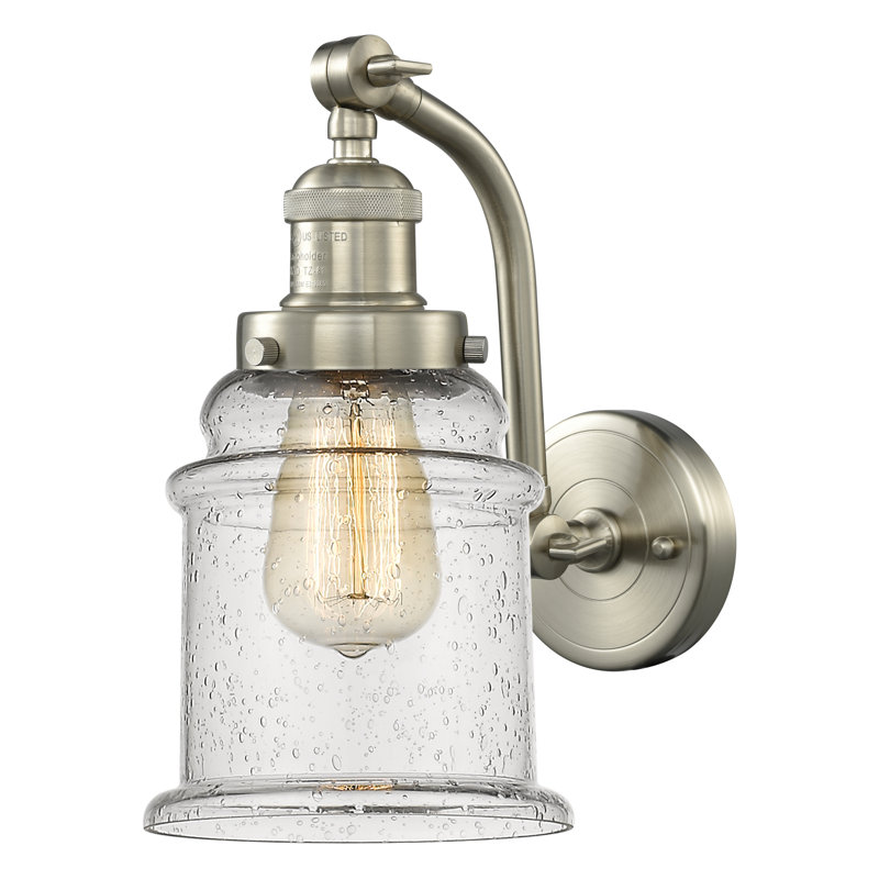 Alexandira Armed Sconce, LED, Seedy, Brushed Satin Nickel