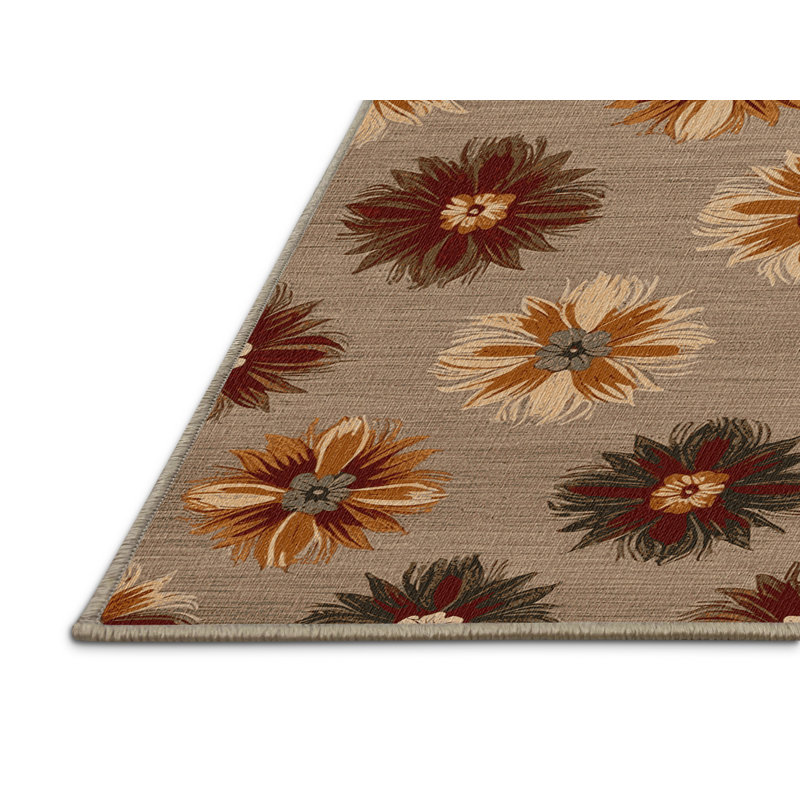 Washable Crown Flowers Hawaiian Area Rug, Rectangle 6' x 9'