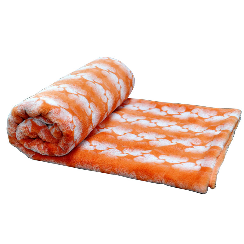 Ensemble de 2 jetés en fausse fourrure, Orange brûlé, 60 po x 80 po