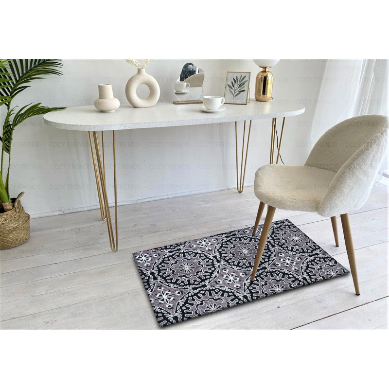 Damask Anti-Fatigue Non-Skid Kitchen Mat
