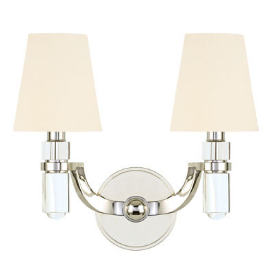 Dayton 2 - Light Candle Wall Light, Aged Brass, White