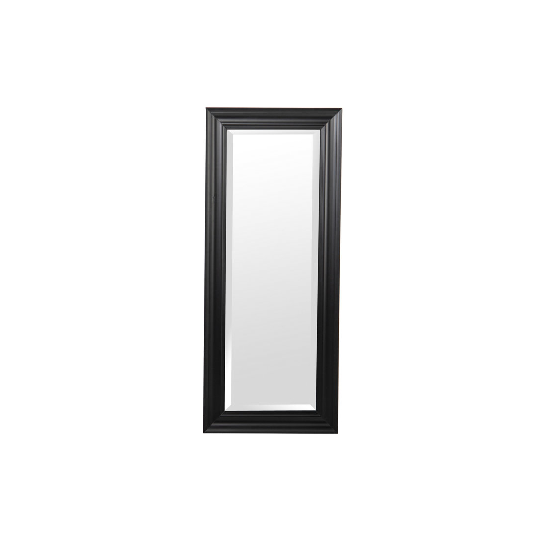 Wood Framed Wall Mounted Accent Mirror in Black