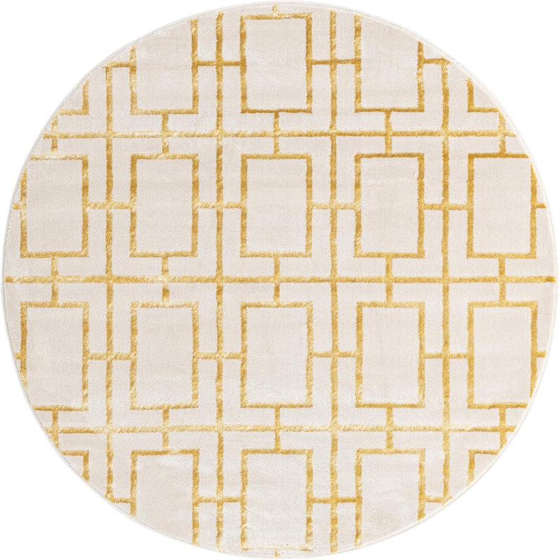 Corando Geometric Indoor Rug, Round 3'1"