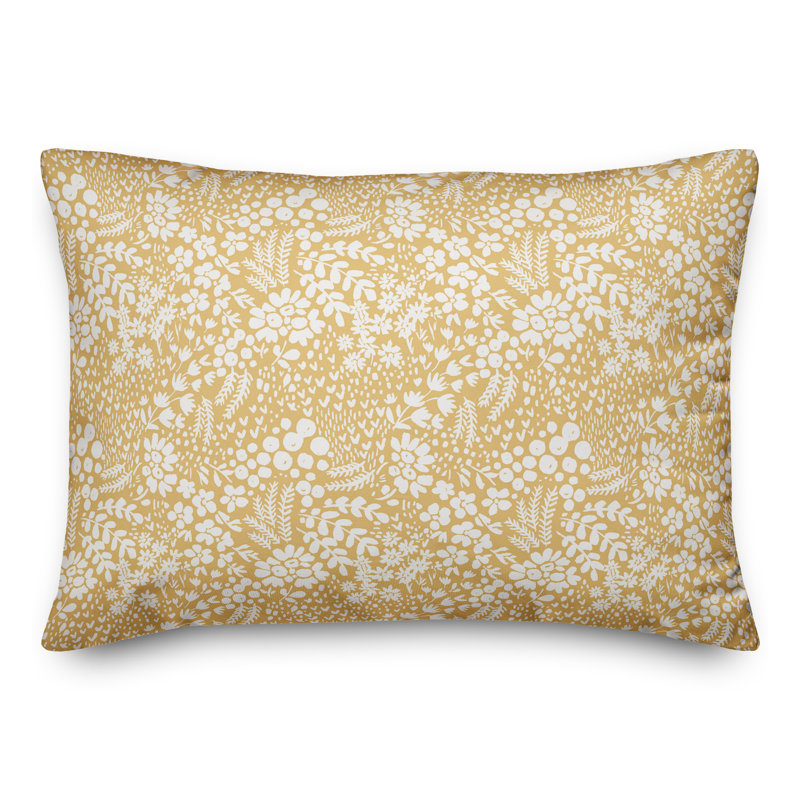  Coussin floral lombaire, Jaune
