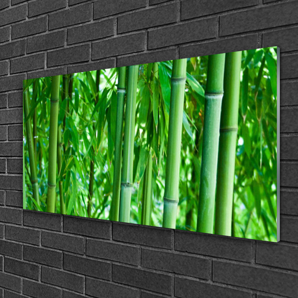 Glasbild Floral Bamboo Stiel