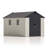 8 pi L 12 pi. D - Remise de rangement en plastique avec plancher, remise en résine avec structure en acier renforcé, beige