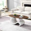 Table basse gigogne ovale blanche et ronde, design de luxe 19,69 po, stable