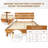 Caden Solid Wood Platform Bed with Adjustable Headboard, Mid-Century Modern-482096220-482096211