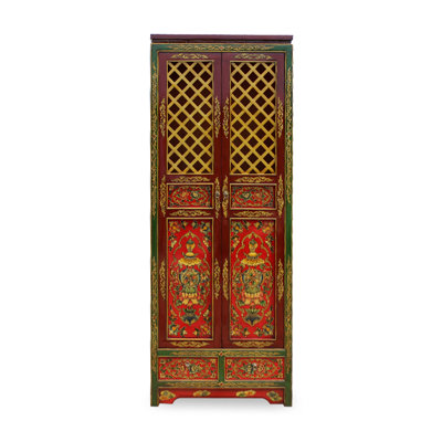Tibetan-Style Retro Solid Wood Wardrobe