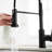 Blackened Stainless Steel Kitchen Faucet With Pull Out Spray And Long-Lasting Single Handle 360 Rotatable Black Easy-Operate-90045737