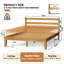 Lit plateforme en bois massif de style Mid-Century avec tête de lit, cadre de lit moderne avec support silencieux et robuste - aucun sommier nécessaire-26117457-29881969