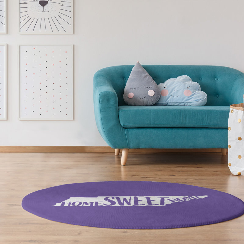 Tapis en poly-chenille tennessee à la maison, Rond 5 pi