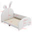 Lit princesse rembourré en forme de lapin avec tête et pied de lit-484071834