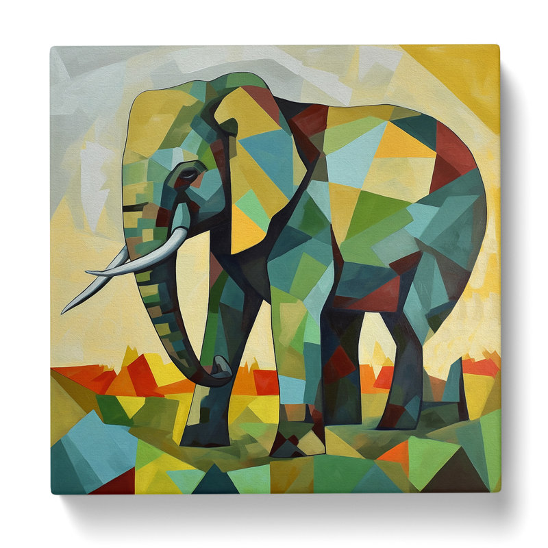 Elephant Cubism No.1 - Wrapped Canvas