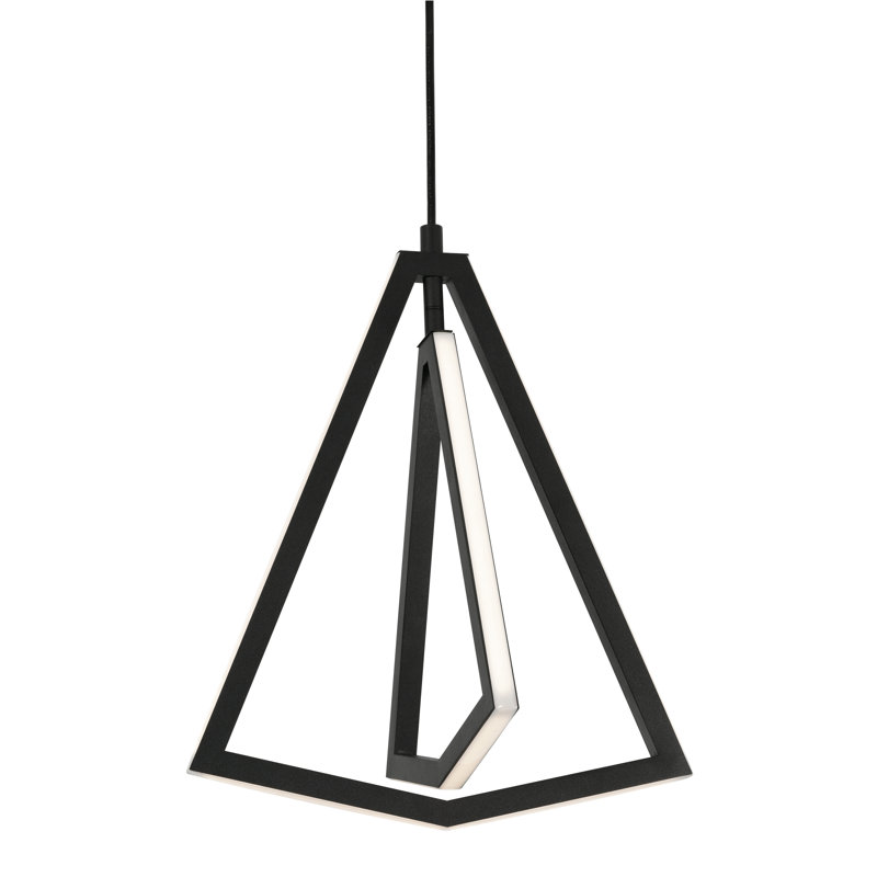 Luminaire suspendu géométrique 1 lumière à DEL Mor, Noir