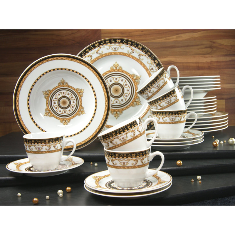 Majestosa 30 Piece Bone China Dinnerware Set, Service for 6
