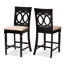 Upholstered Counter Stool with Solid Wood Frame-1273620072