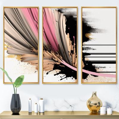 «Abstract Geode Peinture I», reproduction de 3 pièces