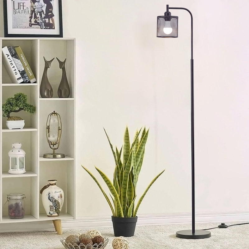 165.5cm Black Task Floor Lamp