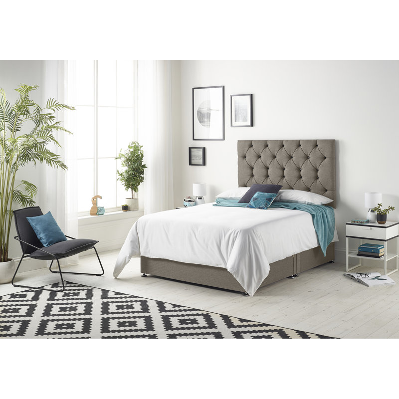 Copple Coilsprung Divan Bed Set, Coffee, No Drawer, Kingsize (5')