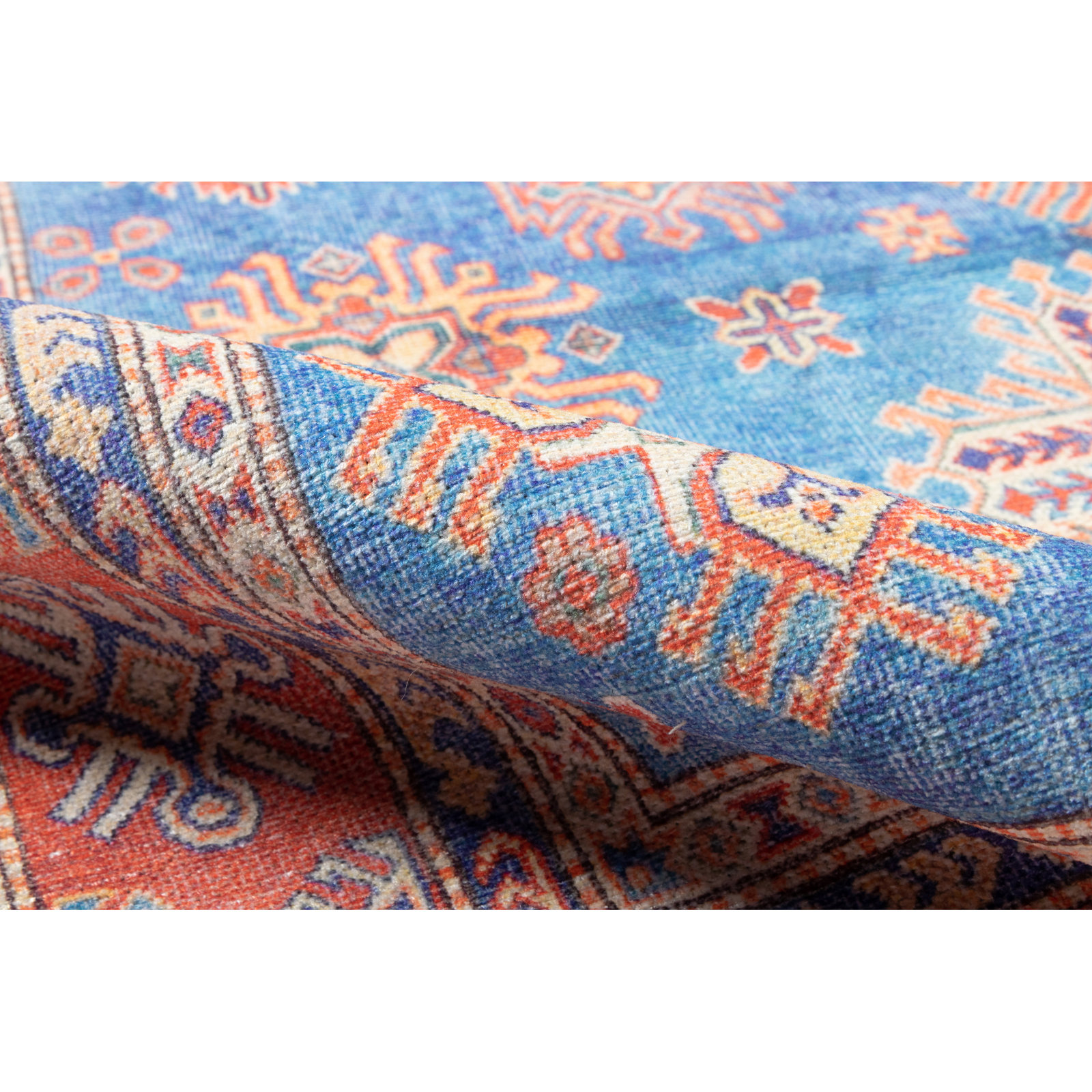 Lyona Blue Coral Moroccan Rug, Runner 2'3" x 7'6"