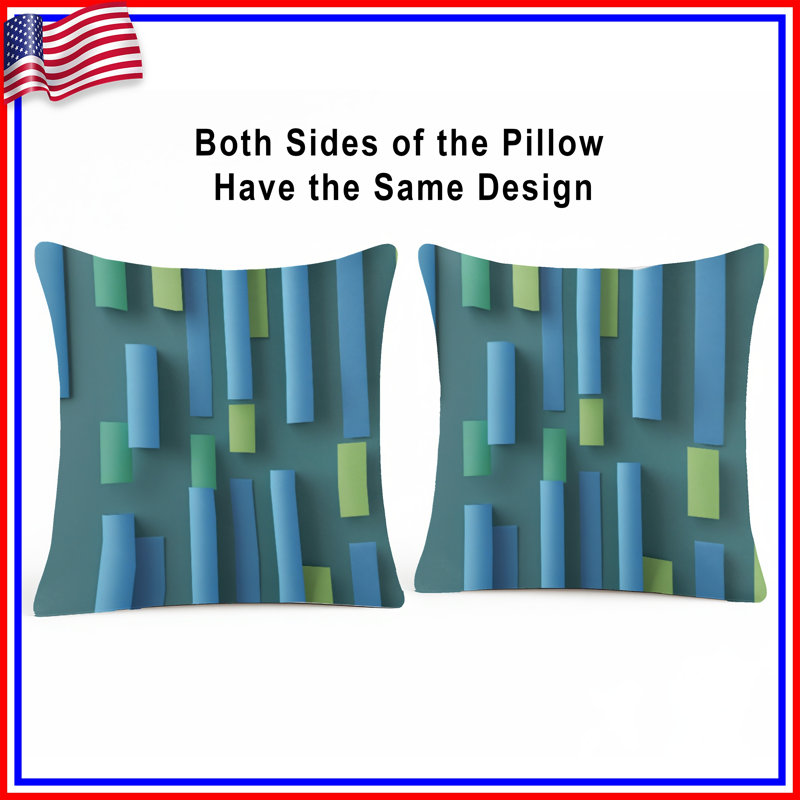 Rectangular Abstract Blocks Double Sided Throw Pillows, 26 x 26 inches