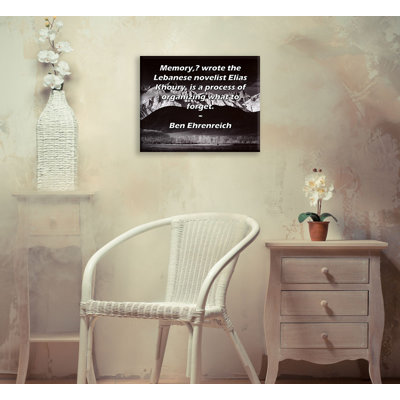 Toile tendue de la galerie ArtsyQuotes par Ben Ehrenreich: «La mémoire», a écrit le romancier libanais Elias Khoury, est un processus d'organisation de ce qu'il faut oublier.