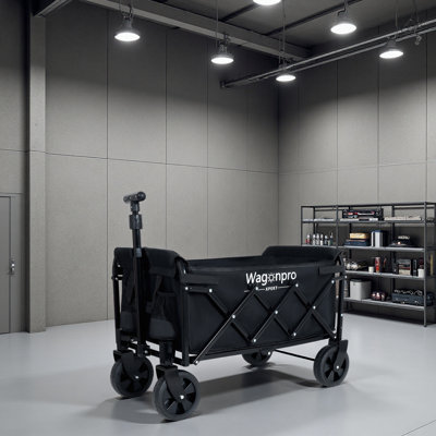 Chariot utilitaire extensible à double couche avec 100% d'espace supplémentaire - chariot d'épicerie 225Lbs pour le camping