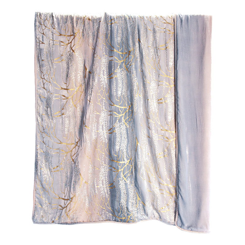 Willow Metallic Throw, 74" L x 52" W, Moonstone
