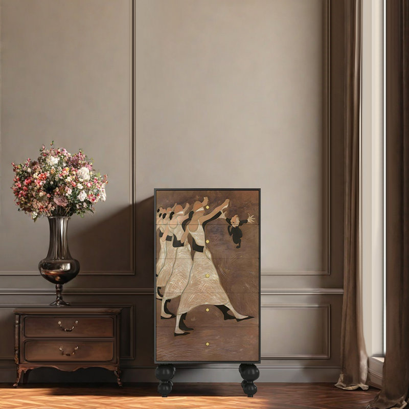 Armoire décorative de salon de style Wabi-sabi