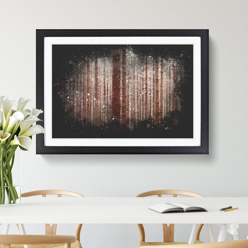 Autumn Forest Vol.7 Paint Splash - Picture Frame Graphic Art, 36cm H x 48cm W x 2cm D, Black