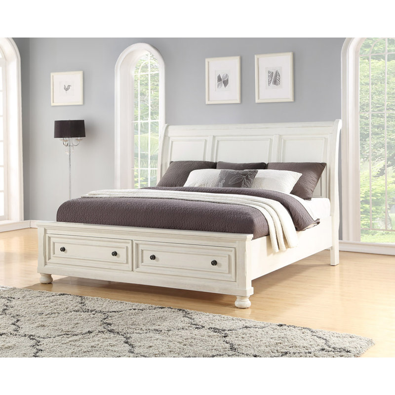 Kynsleigh Low Profile Storage Platform Bed, Oyster White, Full