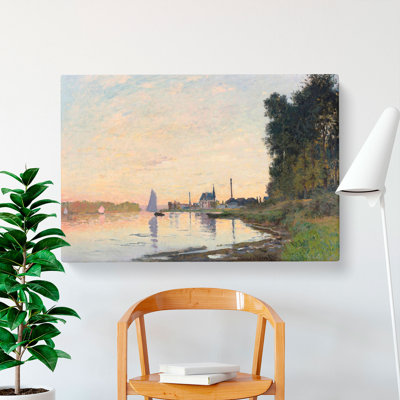 The Shore At Dusk by Claude Monet - Wrapped Canvas
