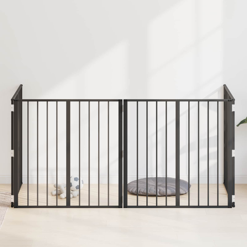 Galvanised Steel Free Standing Pet Gate, 80cm H x 321cm W x 1.5cm D