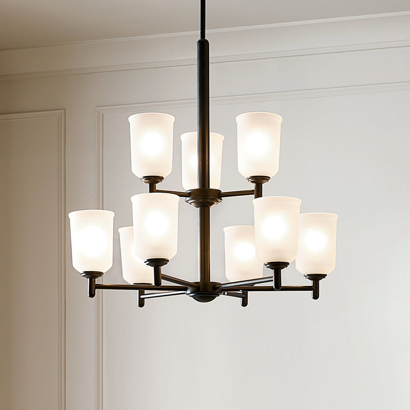 Lustre à niveaux 9 lumières Shailene, Noir