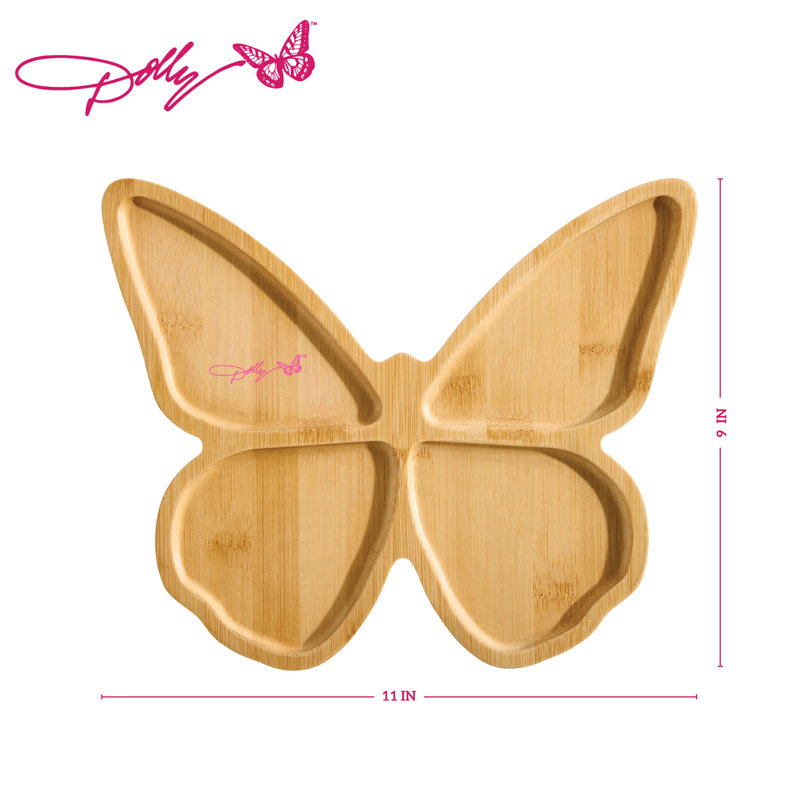 Dolly Parton Bamboo Butterfly Cutting Board, 11x9 Inch