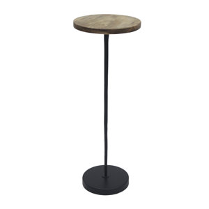 Metal and Marble 21"H Side Drink Table for Elegant and Functional Accent