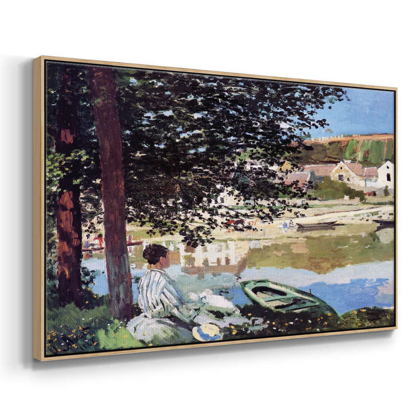 " Monet ", 37" H x 25" W x 2" D, Brown Floater Framed Canvas