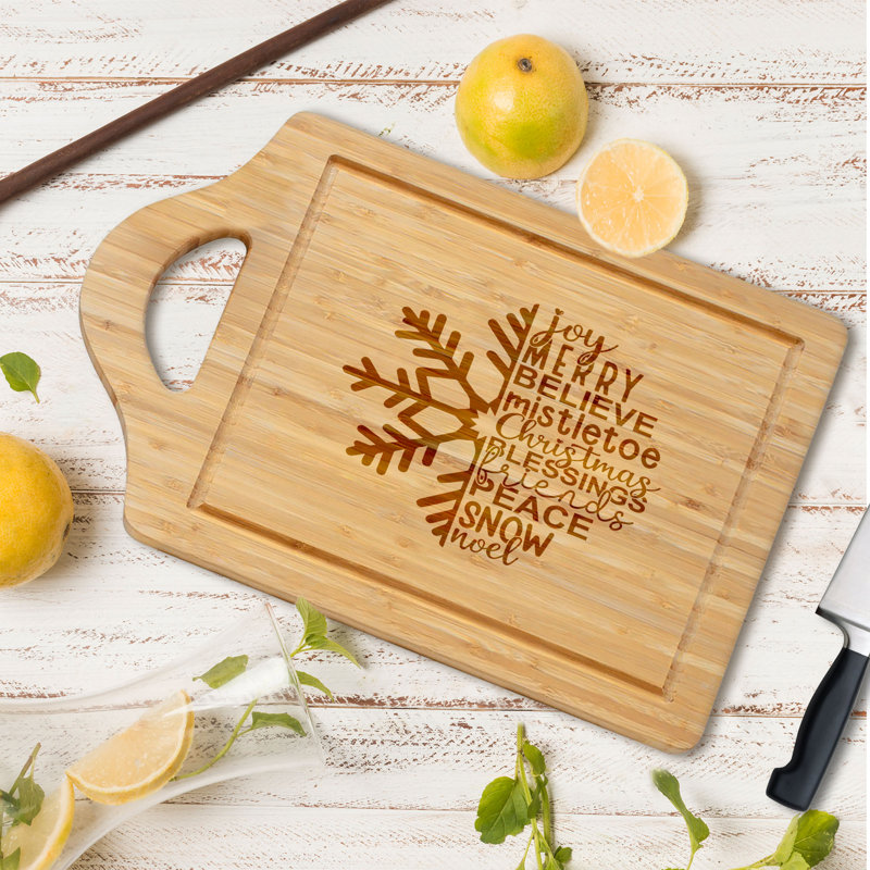 Snowflake - 1 Piece Bamboo Cutting Board, 12" W x 18" L