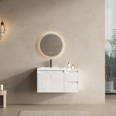 Meuble-lavabo simple 24 po avec lavabo et armoire latérale 24 po