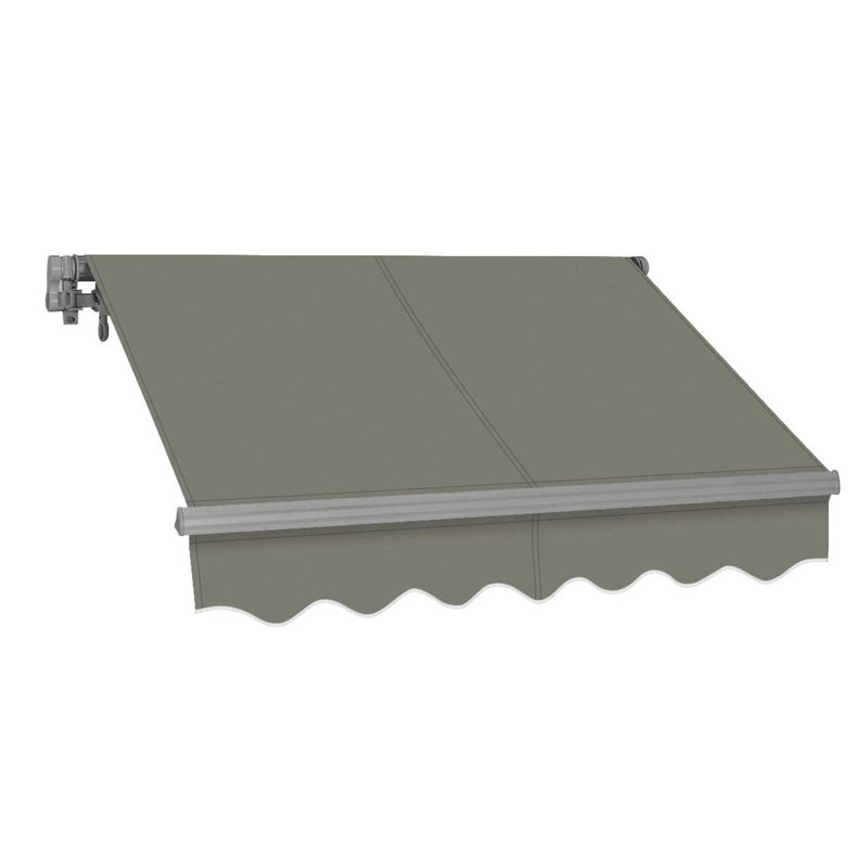 Advaning 10.5'' D Metal Cover Retractable Patio Awning, 10.5" H x 165" W x 118" D, Gray