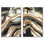 Ensemble de décor mural abstrait « Geode » sur toile, noir et or, par Art Remedy, cadre noir, 10 x 15