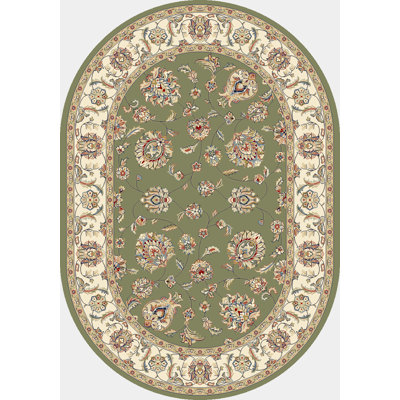 Tapis vert / ivoire Attell