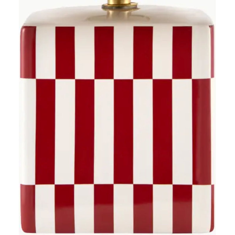 Lampe de table Evert, Rouge, Rouge, Lin
