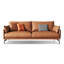 Causeuse coussin orange en cuir véritable-373808192-373808254