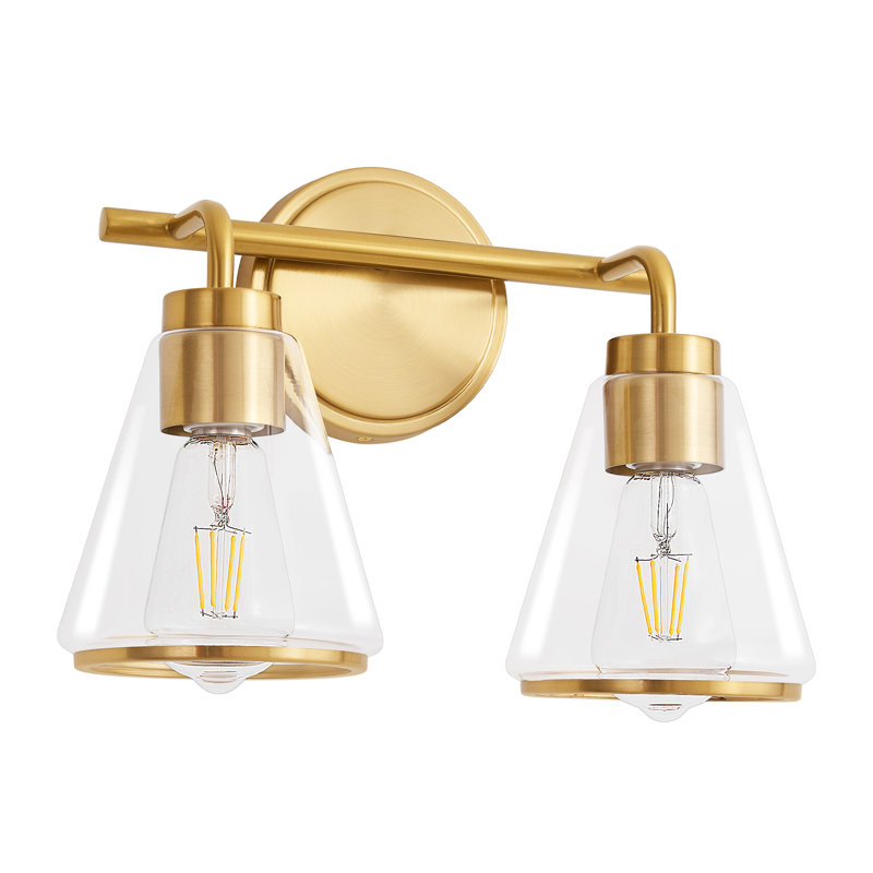 Luminaire de meuble-lavabo à intensité variable 3 lumières Modern Aniwa, Doré, 2