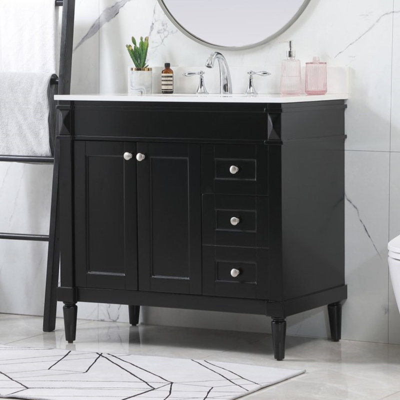 Ensemble de meuble-lavabo simple 42 po Readington, Noir, 36"